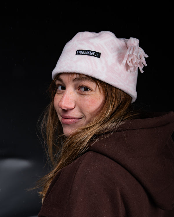 Pink Tassel Beanie